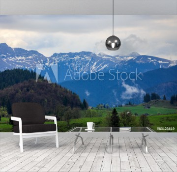 Picture of Mountain landscape with dramatic rain clouds